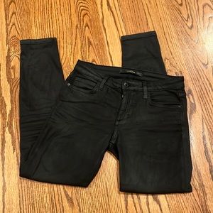 Joe’s Jeans Black Shiny Skinny Ankle Jeans Size 27